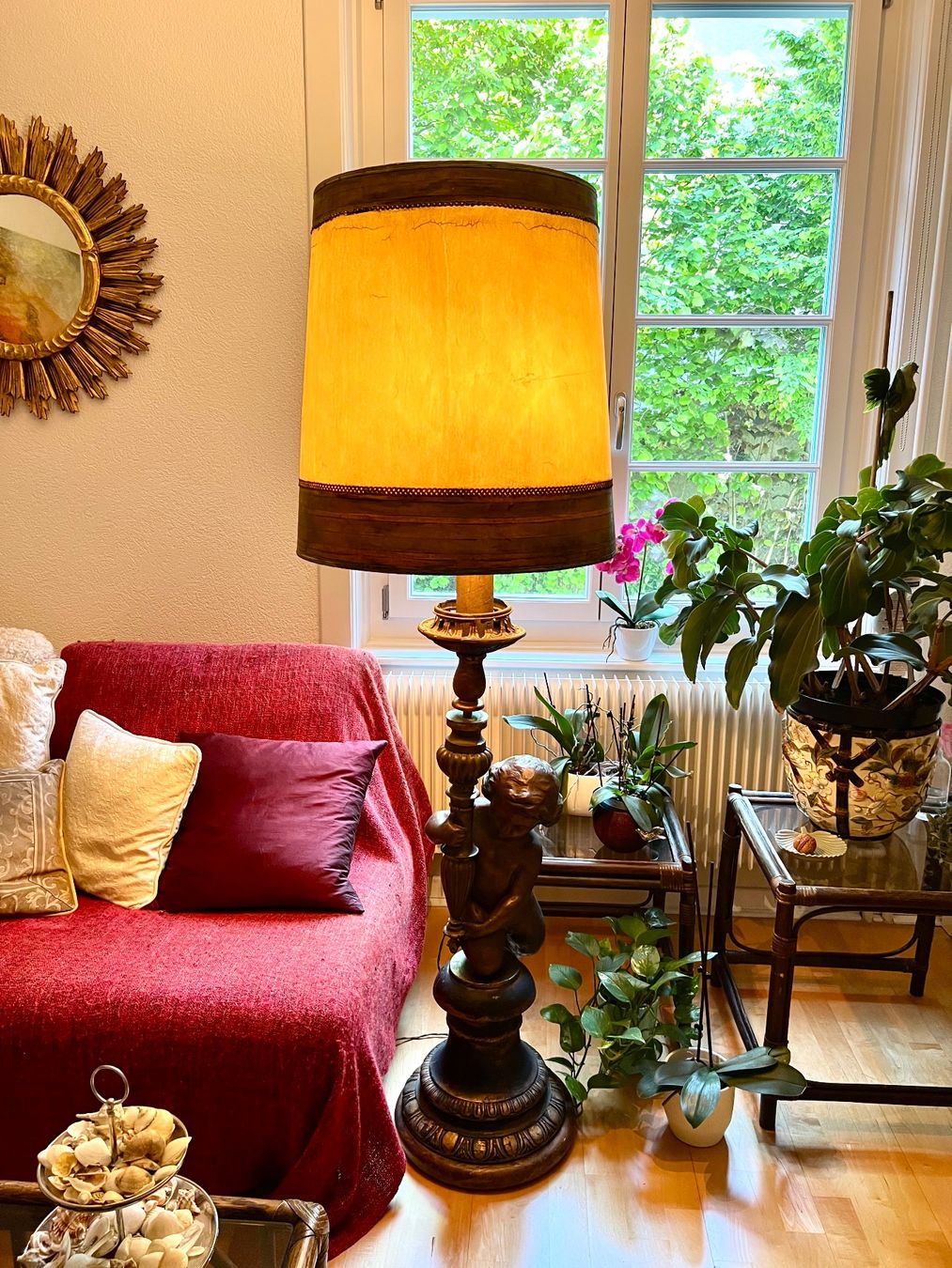 Lampade: Original antik Ständer Lampe Italy Putte Engel ca.1900 – Usato da Bern venduto da bergsee-copyright