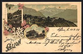 Litho Glion, Gare, Chemin de fer de Terr