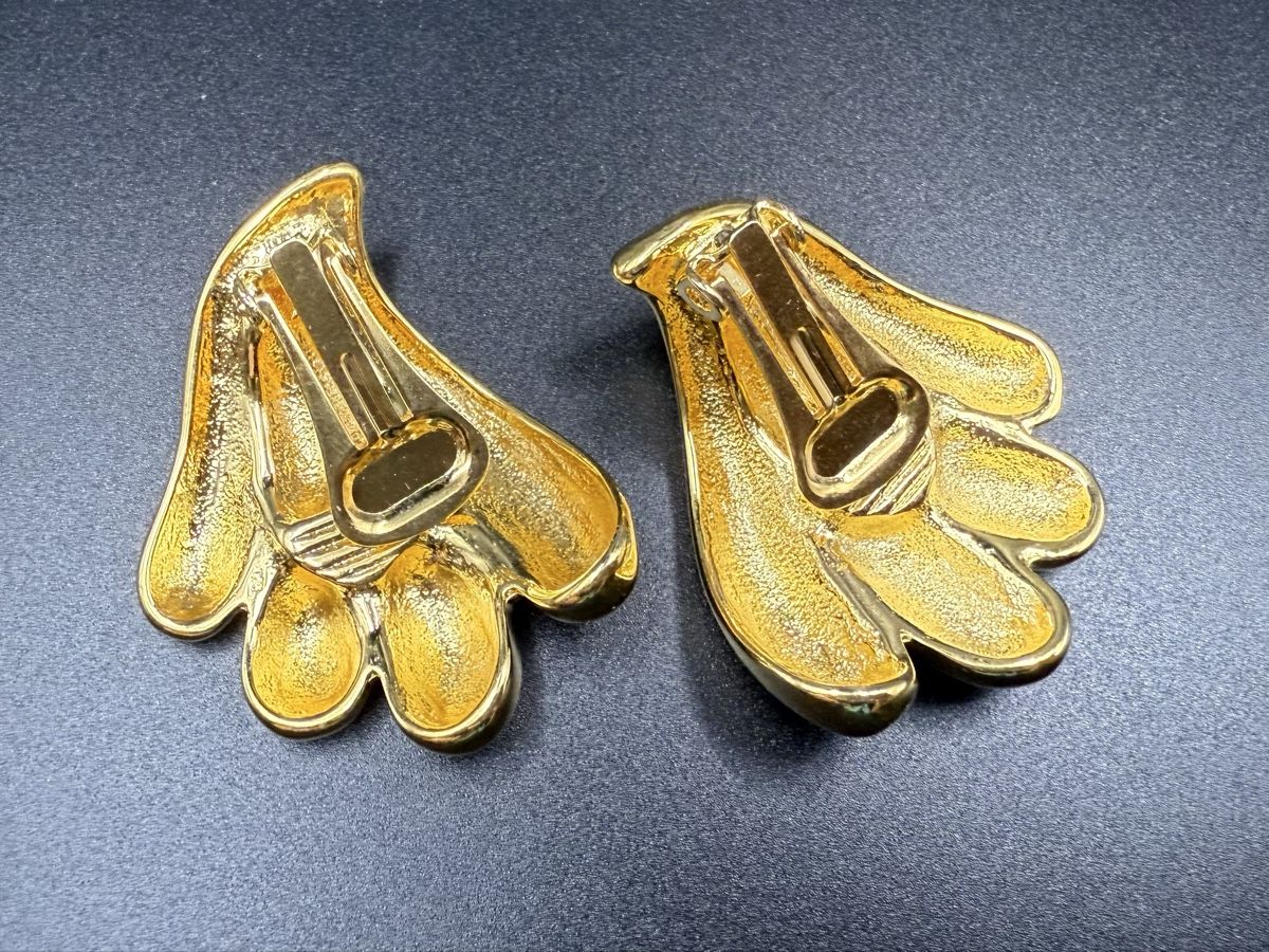 Ohrringe & -stecker: Vintage-Ohrringe Cabouchon Paris goldfarben – Gebraucht aus Lamone von LaCantinaMagica 3