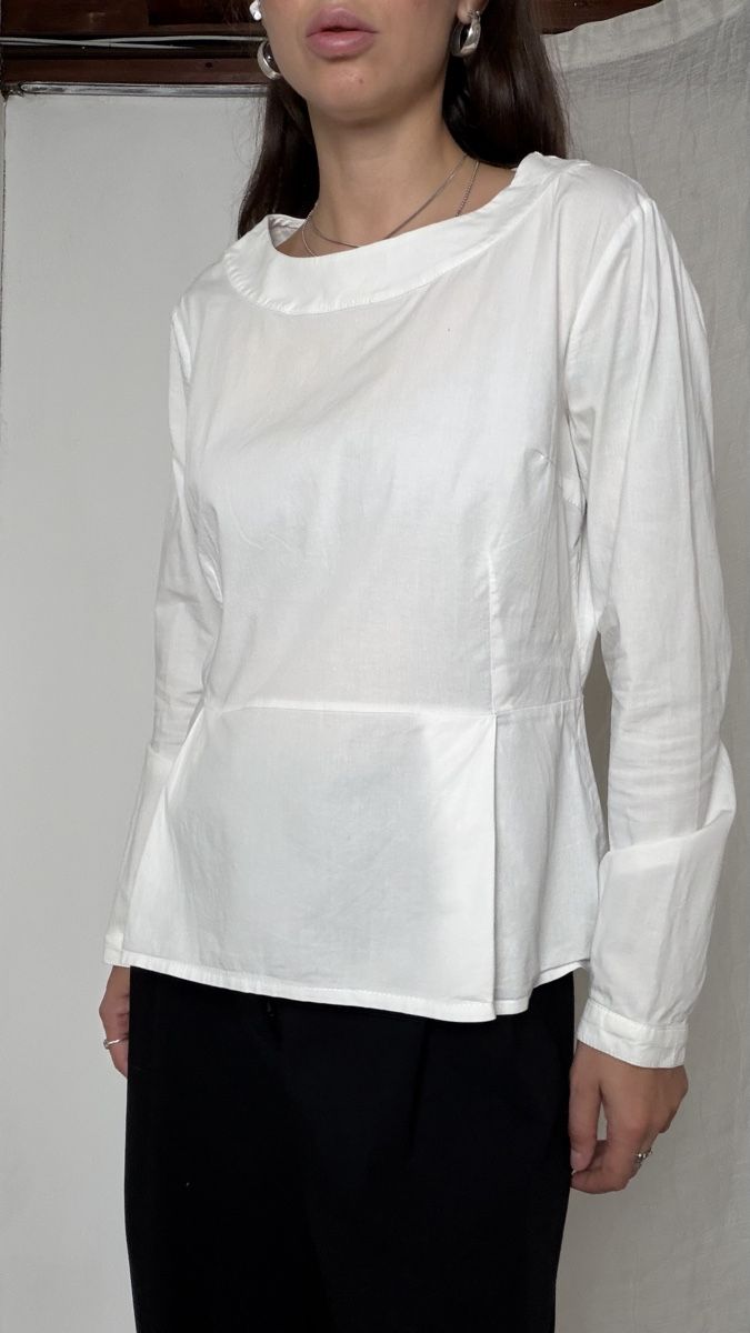 Blusen: Blouse Long Sleeve White Cotton  – Gebraucht aus Knonau von Grapesvintage 4