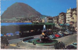 LUGANO  -  Quai Fontana Bossi - Oldtimer e Mte S. Salvatore