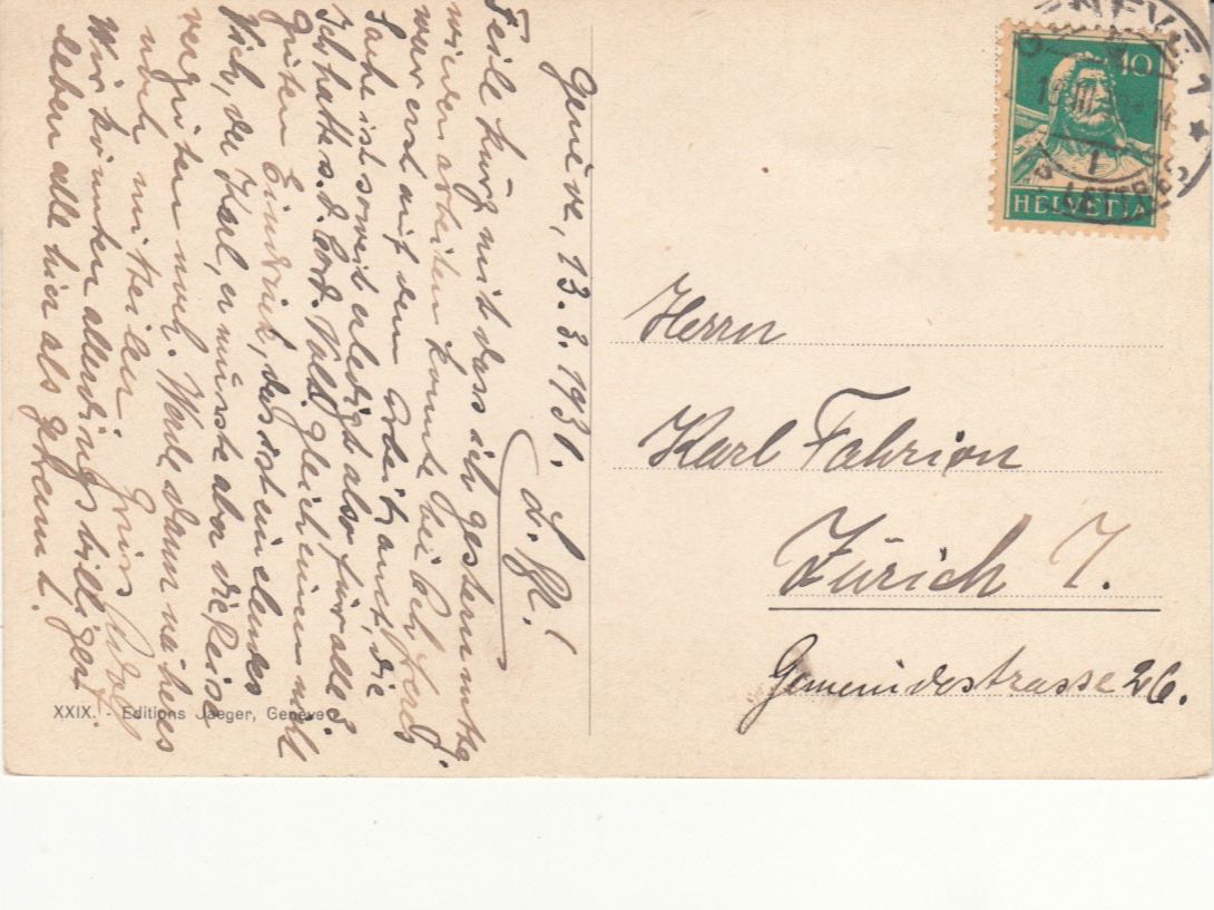 Cartoline postali: Genève 1930 – Usato da Bürglen TG venduto da StampGraf 1