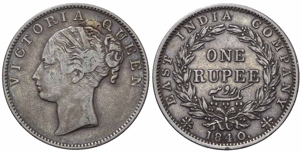 Tutti le monete: Indien, 1 Rupie 1840 – Usato da Chiasso venduto da Novamarketing