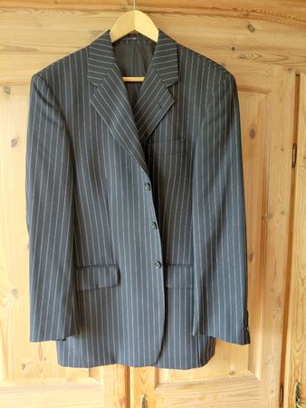 Sako Blazer Jacke Wolle Pinstripe