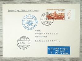 TR10 Enveloppe + Timbre Suisse 1943