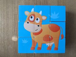 9-teiliges Würfelpuzzle aus Holz