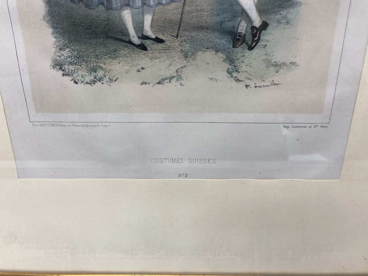 Incisioni: Kupferstich Costumes Suisse Nr.2 – Usato da Volketswil venduto da Edwiga01 1