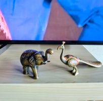 art oriental, paon+ éléphant, laiton Pfau + Elefant, messing