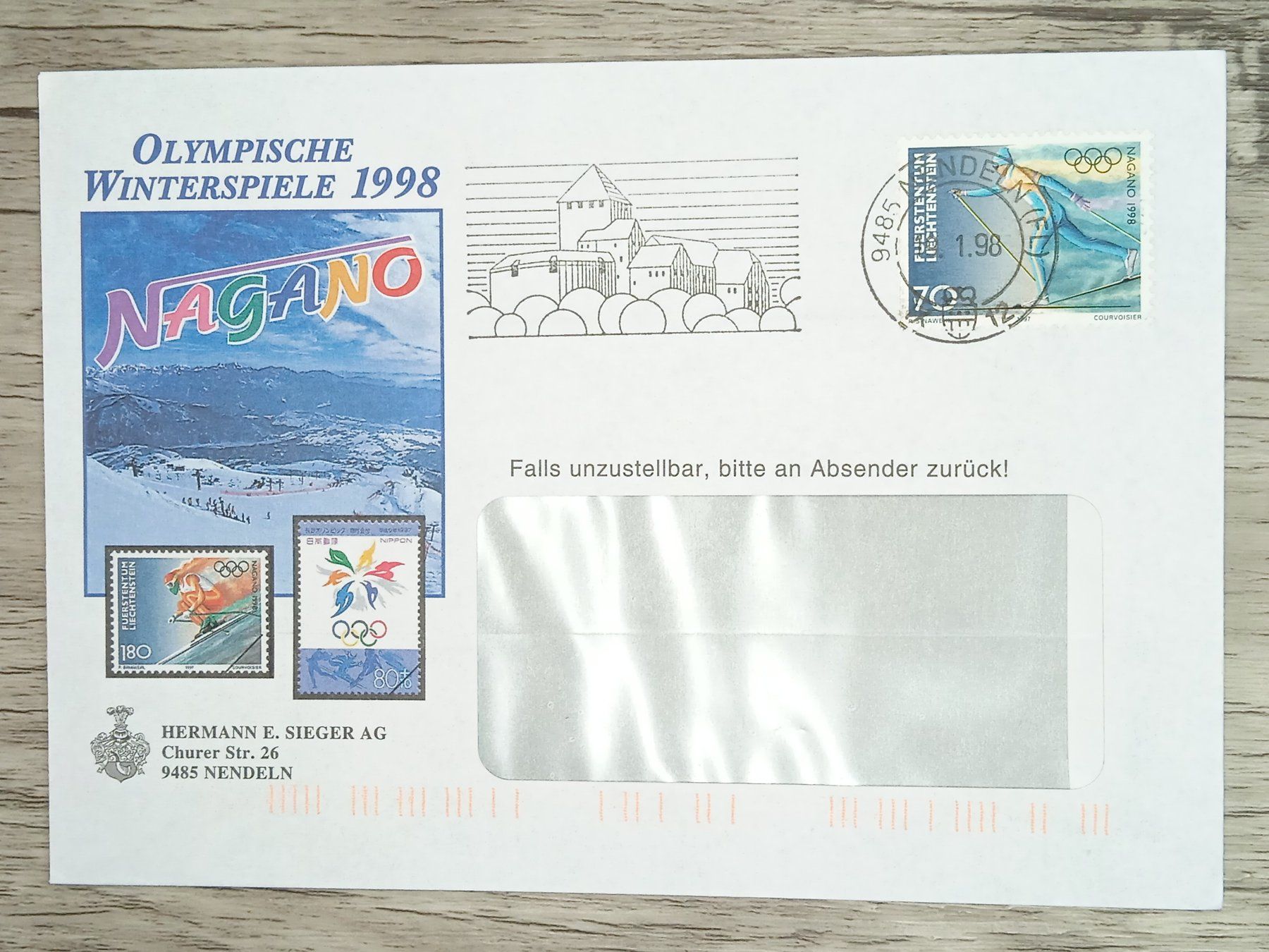Tutti i francobolli: TR20 Enveloppe + Timbre Liechtenstein 1998 – Usato da Cousset venduto da Patrick_Collections