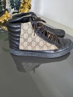 Gucci Sneaker High – Schwarz/Braun Canvas, Gr. 41