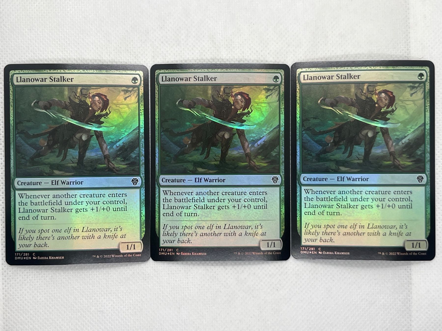 Magic The Gathering Carte collezionabili: MTG Llanowar Stalker DMU 171 Englisch Common Foil 3x – Usato da Hinterkappelen venduto da Kim1992