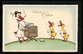 Fröhliche Ostern, Enten mit Leierkasten
