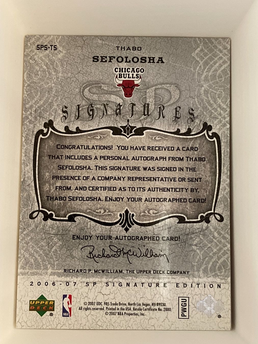 Carte collezionabili: Upper Deck NBA 2006-07 - Thabo Sefolosha Auto – Usato da La Tour-de-Peilz venduto da Tyalos_Cards 1
