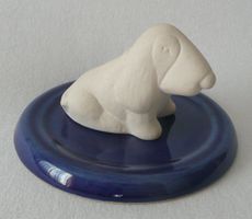 Duftkeramik - Hund mit Untersetzer blau