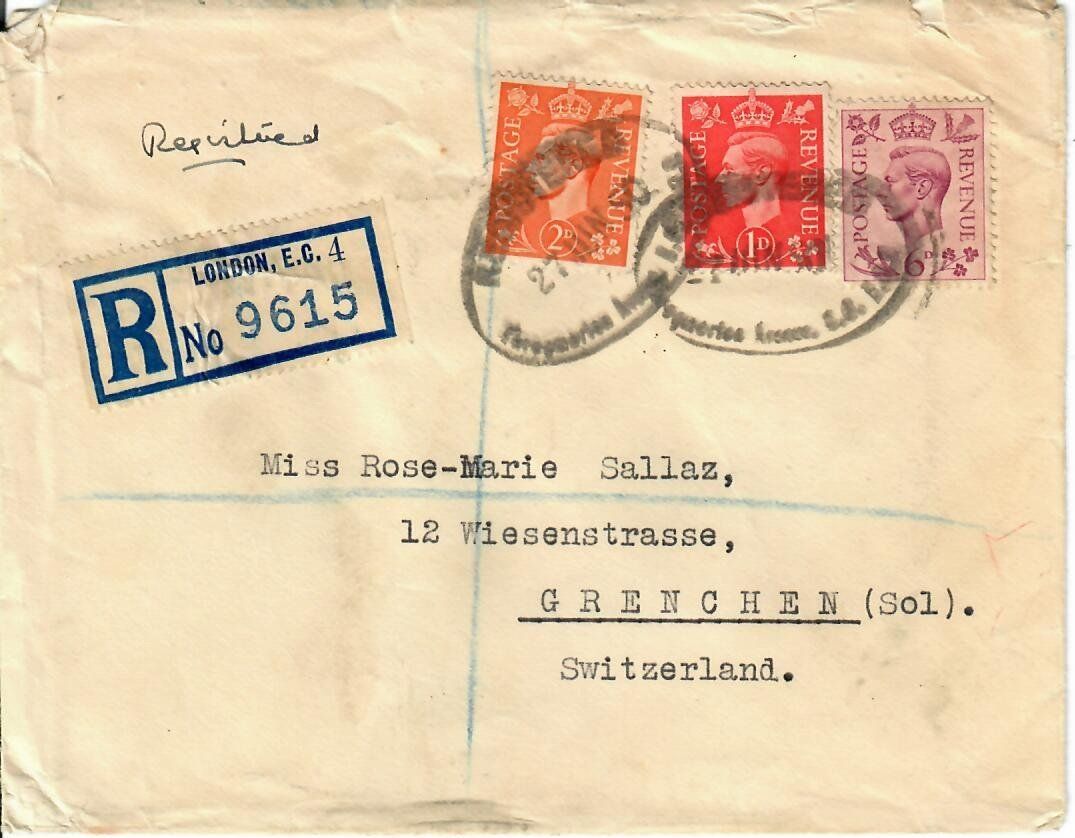 Tutti i francobolli: R - Brief England  1950 – Usato da Hochdorf venduto da Ziegel-16