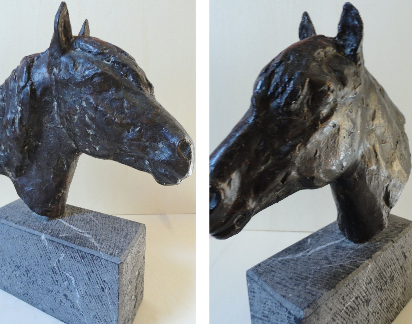 Sculture & Statue: Büste Pferdekopf Bronce auf Mamorsockel – Usato da Schaffhausen venduto da Golom01 2
