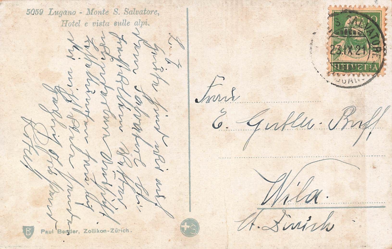 Cartoline postali: Lugano – Usato da Biasca venduto da Blenio71 1