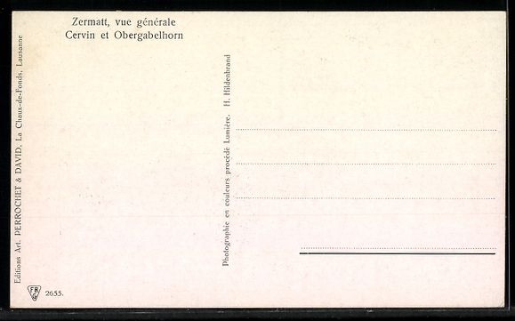 Cartoline postali: Zermatt, Vue générale, Cervin et Oberg – Usato da Berlin venduto da bartko-reher 1