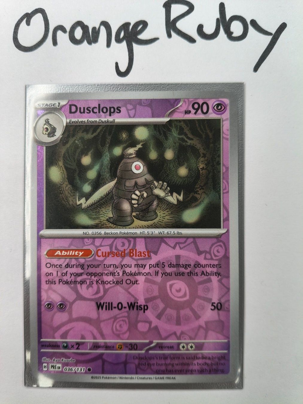 Pokémon Cartes à collectionner: Dusclops 036/131 REVERSE HOLO Prismatic Evolutions PRE EN – D'occasion à St. Gallen par OrangeRuby