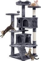 Kletterbaum für Katzen Höhe 137 cm, Dunkelgrau