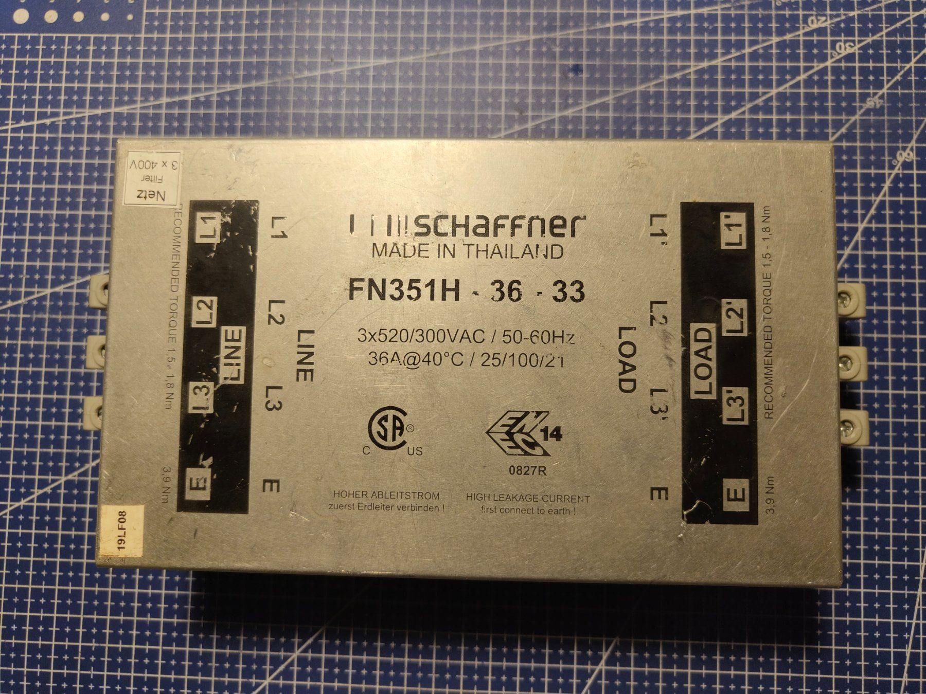 Schaffner Altro Materiale elettrico: Schaffner FN351H-36-33 Netzfilter 36A – Usato da Zürich venduto da bor_8p89 2