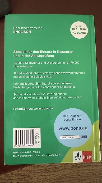 Libri: Pons Schülerwörterbuch Englisch – Usato da Rüthi (Rheintal) venduto da ine_98z7 2
