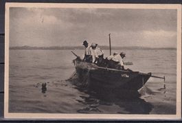 Bodensee Felchenfänger bei der Arbeit Feldpoststempel