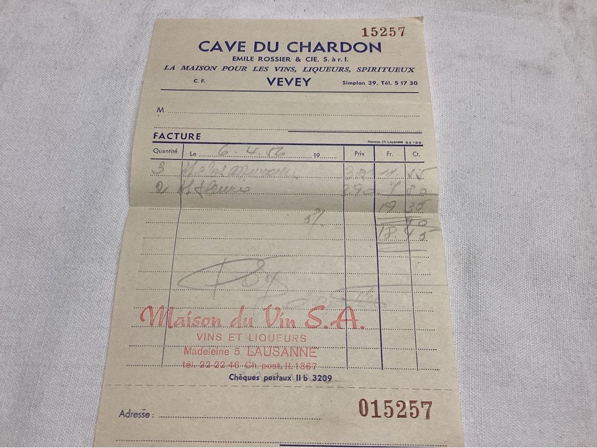 Cartoline postali: VEVEY  cave du chardon 1956 – Usato da Luc (Ayent) venduto da Rebouille