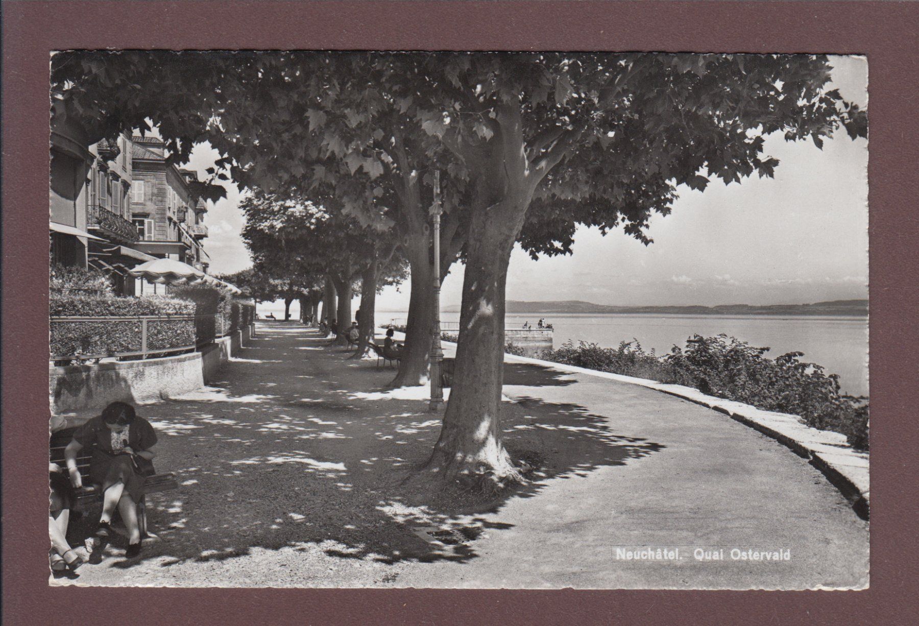 Cartoline postali: NEUCHÂTEL - Quai Osterwald - 1956 – Usato da Pully venduto da nicecards