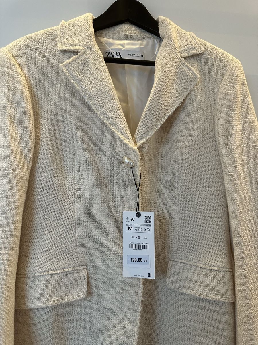 Zara Giacche: Zara Blazer NEU weiss mit Perlknöpfen – Nuovo e nell'imballaggio originale da Muttenz venduto da Tschulietta_105 1