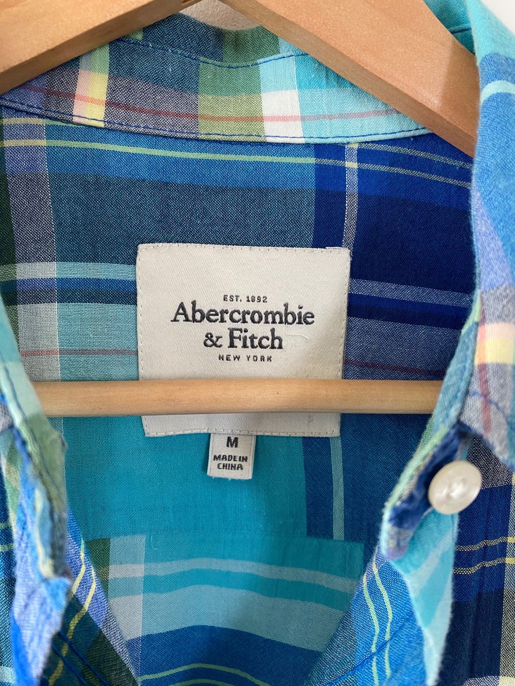 Abercrombie Camicette: Kariertes Hemd, türkis/blau – Nuovo (secondo la descrizione) da Oberrieden venduto da mar_8vmz 8