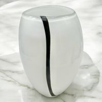 Elegant vase design en verre soufflé blanc et noir