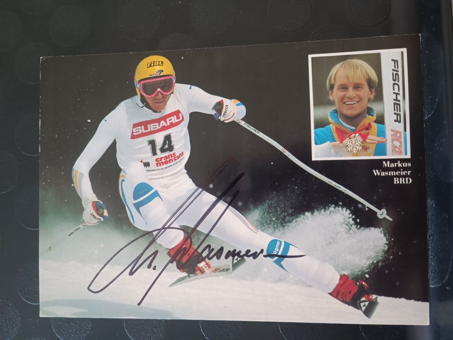 Autografi: Markus Wasmeier - handsignierte alte Karte – Usato da Menziken venduto da Artographs