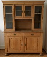 Antiker Buffet-Schrank / Vitrinenschrank, Massivholz
