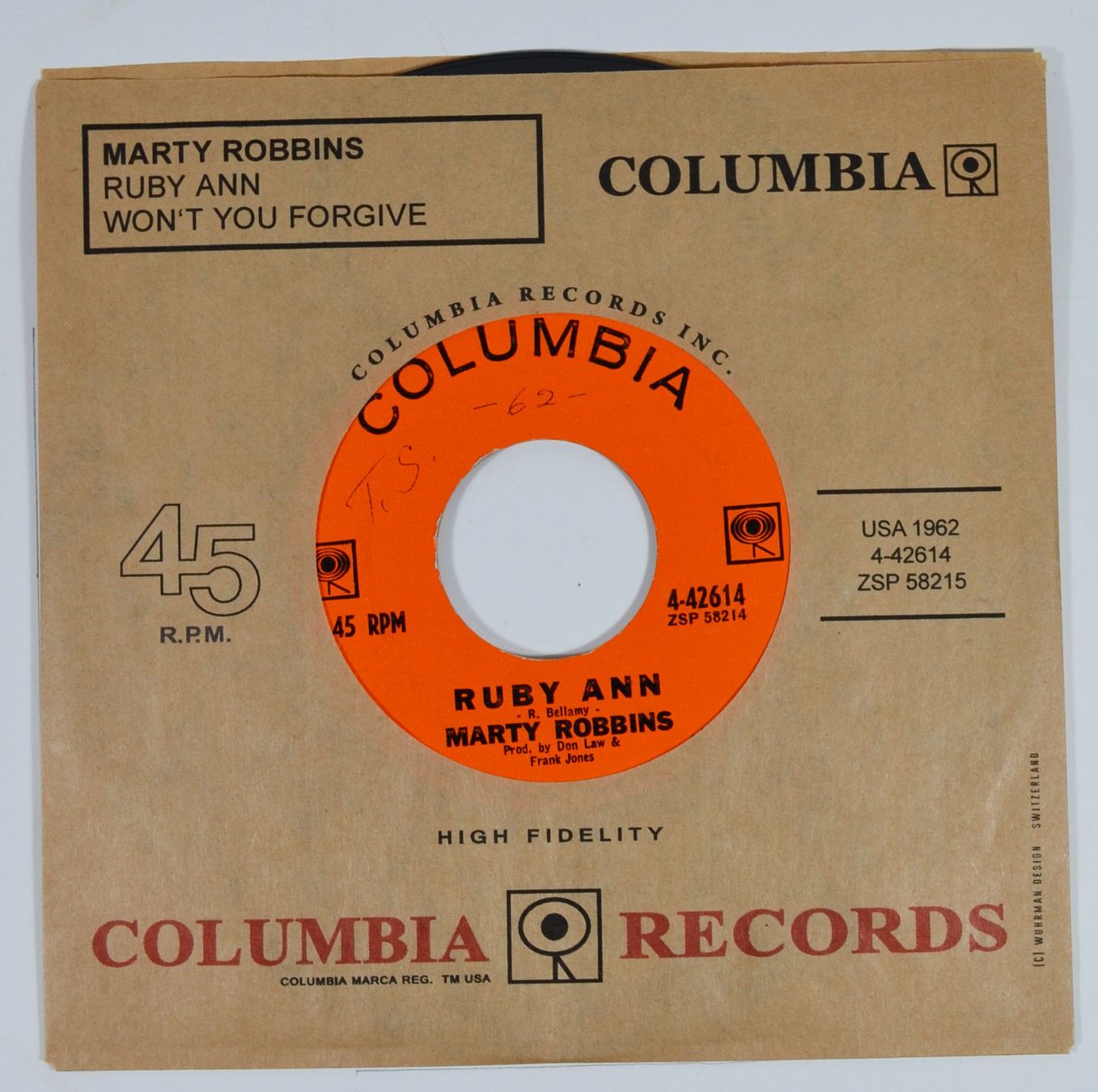 Dischi in vinile: Single: MARTY ROBBINS - Ruby Ann (Rockabilly) – Nuovo (secondo la descrizione) da Frenkendorf venduto da Yard-Sale-2000