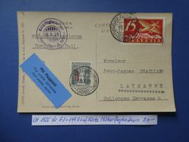CH 1925 Nr. F3+148II auf Karte Militärflugkonkurrenz