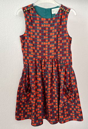TOP > Gr 116 M&S Sommerkleid orange rot 5-6 J