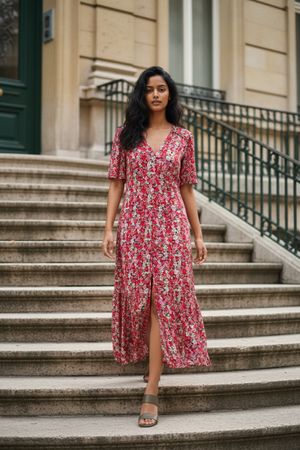 Robe Grace & Mila fleurie rouge - neuve - S