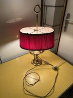 Tischlampe, Vintage Lampe, Stoffschirm, Gold, Top Zustand!