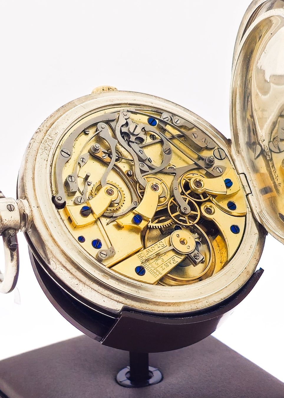Orologi: Seltener silberner Hunter-Chronograph aus einer Sammlung – Usato da Lugano venduto da R.Riccardo 2