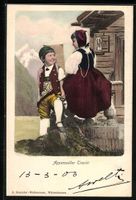 AK Kinder in Appenzeller Tracht, 1903