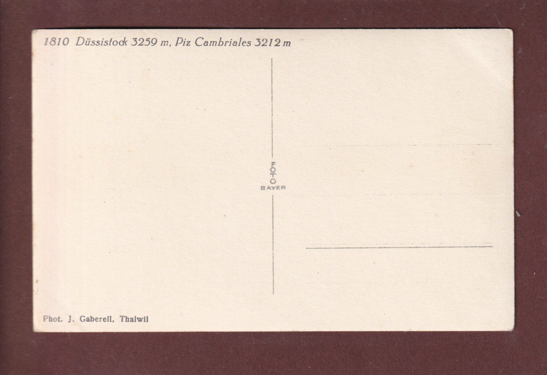 Cartoline postali: DÜSSISTOCK - Piz Cambriales – Usato da Pully venduto da nicecards 1