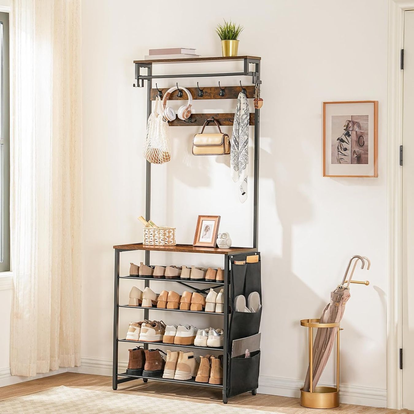 Guardaroba: Garderobe mit Schuhregal Kleiderständer Garderobenständer – Nuovo e nell'imballaggio originale da Wittenbach venduto da VELARO 3