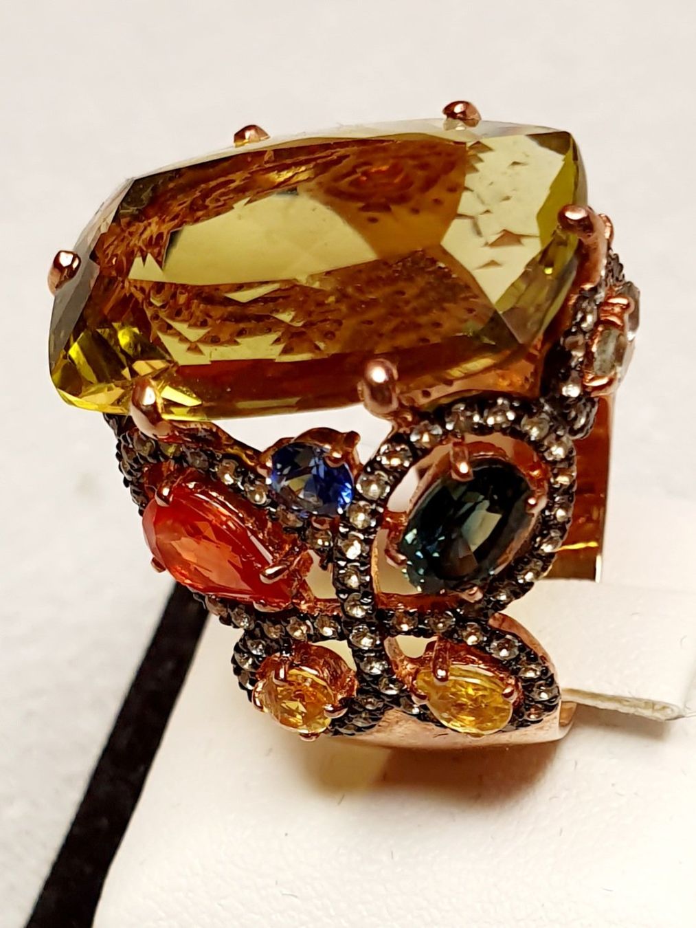 Anelli: Ring mit Citrin, Saphir, Granat, Topas – Nuovo (secondo la descrizione) da Zürich venduto da adriben 3