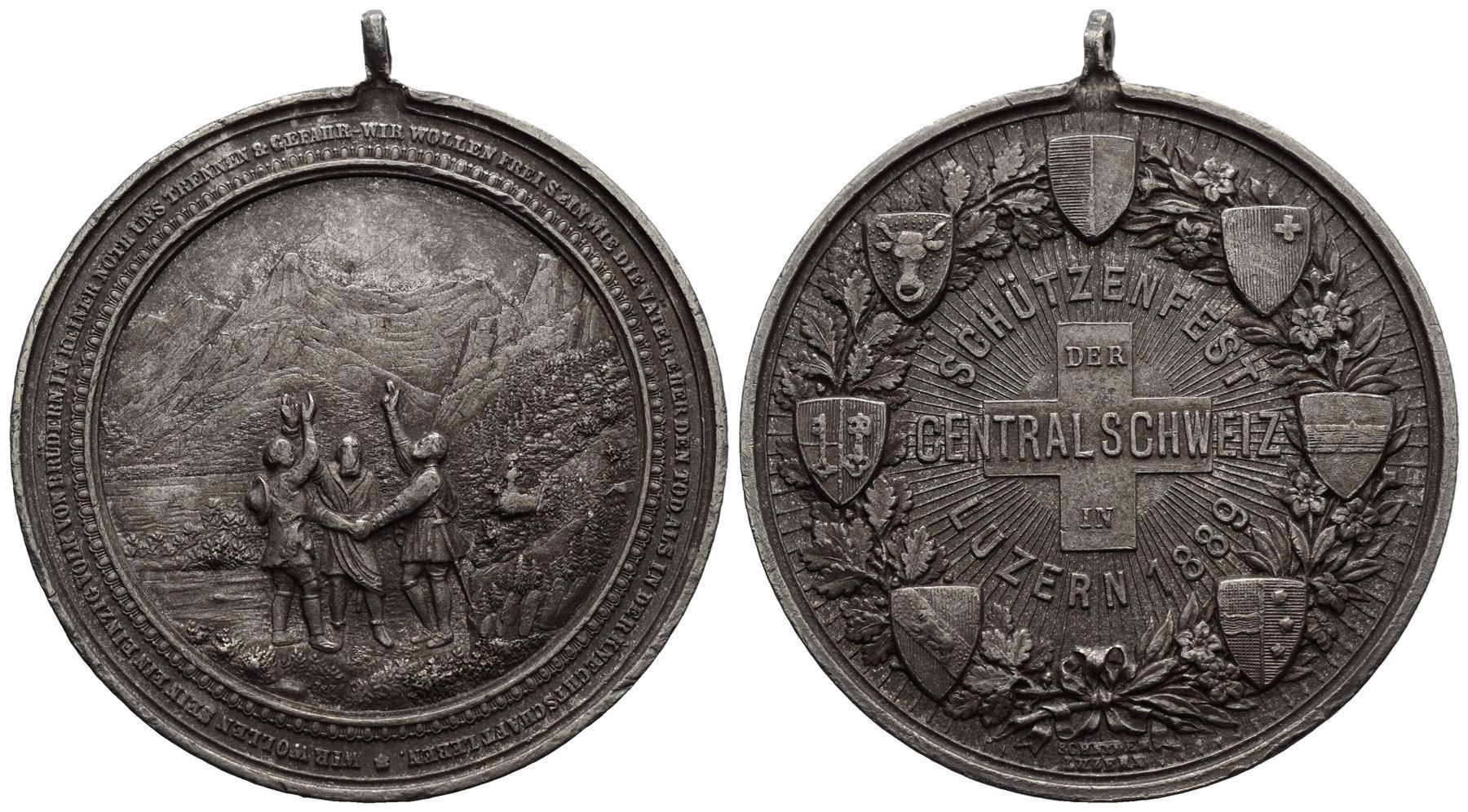 Tutti le monete: 1889 Luzern Cent. Schw, Ri:876e , /1014/ – Usato da Trimbach venduto da Solothurn1