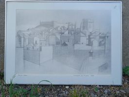 Bild / Kunstwerk / Zeichnung von Bruno Meier 1953 - Avignon