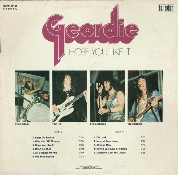 Dischi in vinile: Geordie (Singer Brian Johnson) – Usato da Aeschi SO venduto da Stones55 1
