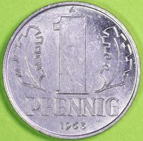 1963  /  DEUTSCHE DEMOKRATISCHE REP.  /  1 - PFENNIG - MÜNZE