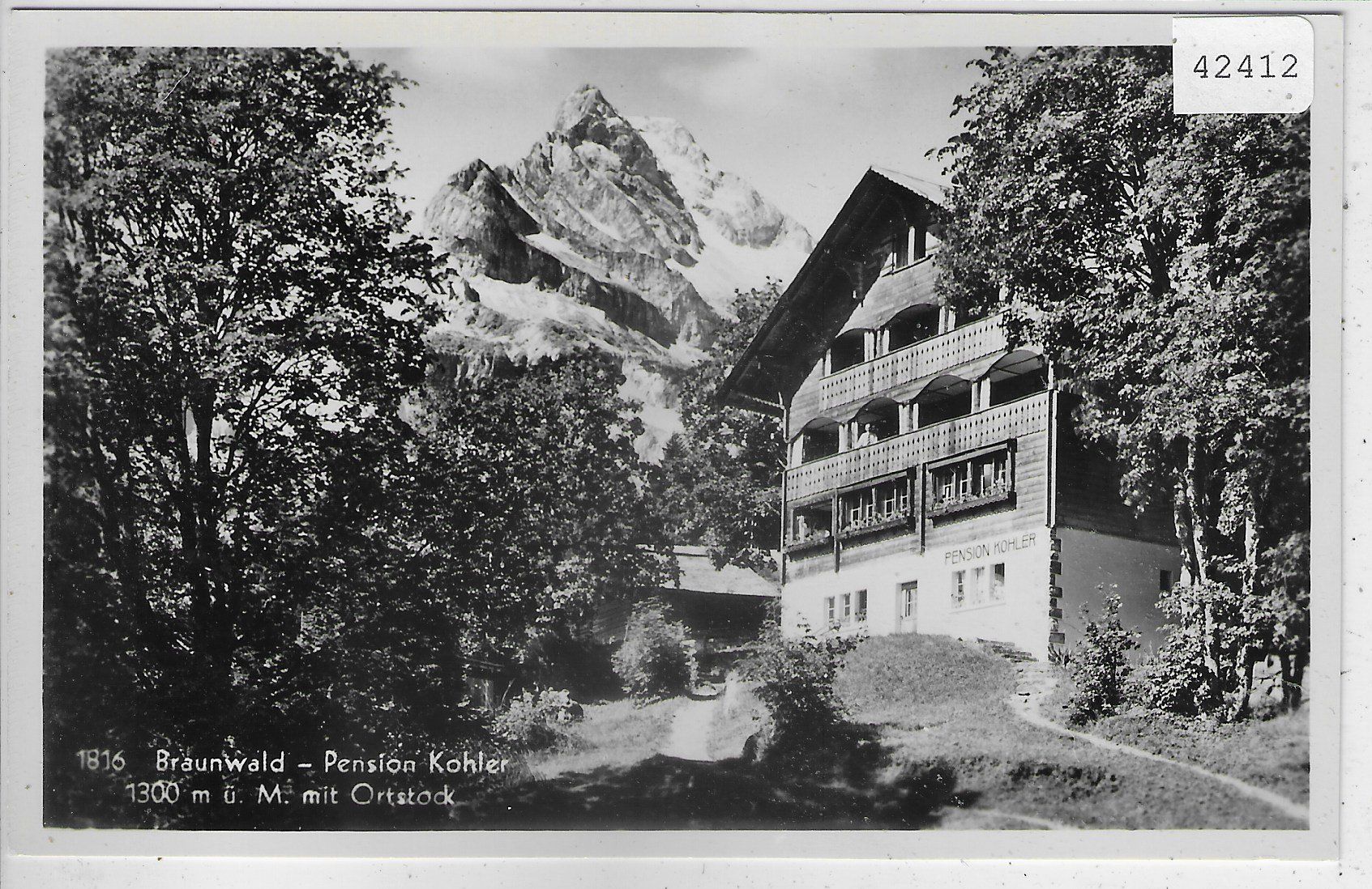 Cartoline postali: Braunwald - Pension Kohler – Usato da Ettingen venduto da Kartenplanet