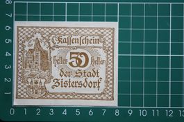 currency receipt austria zistersdorf 50 heller 1920